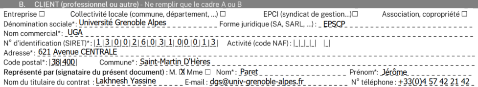 Formulaire ENEDIS